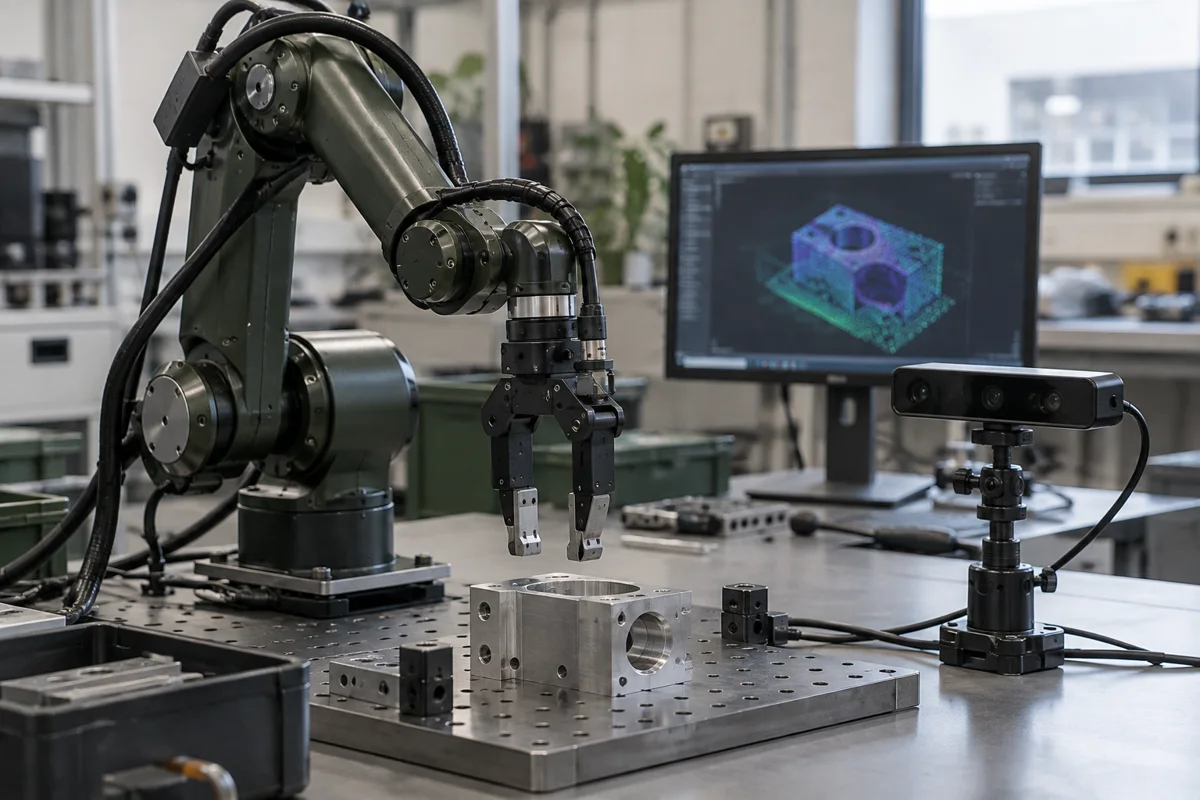 AI-generated illustration of robotics manipulation testing